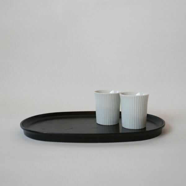 BLACK WOODEN TRAY